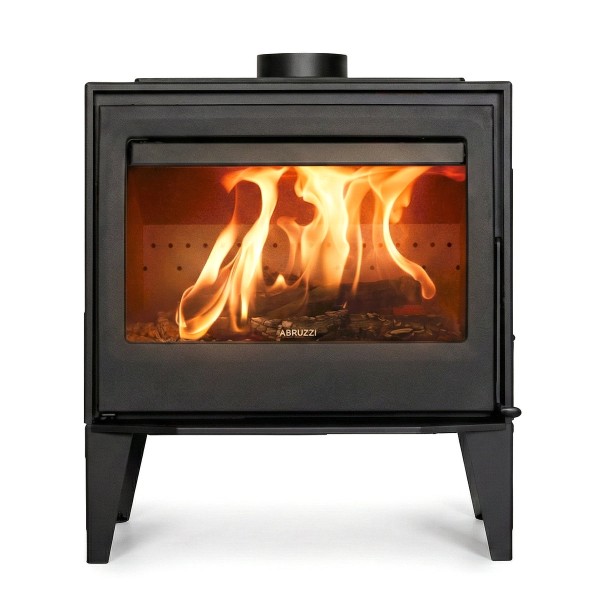 ESTUFA LEÑA FRONTAL MARTINA 11/14 KW ACERO CON CALIENTAPLATOS