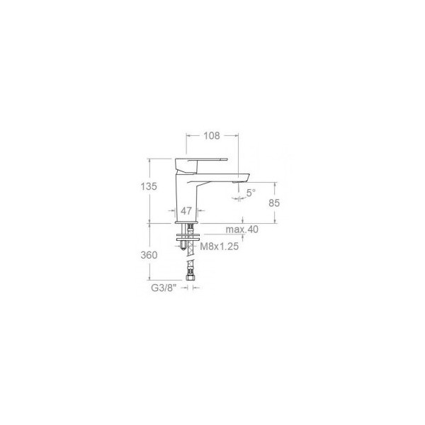 MONOMANDO LAVABO  ALEXIA A-135 S2 CROMO