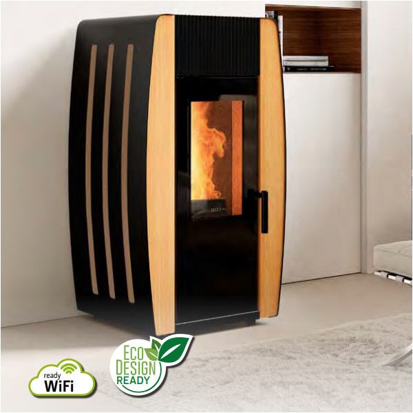 *ESTUFA PELLET PINE  K400  10 KW ROBLE PUERTA CRISTAL