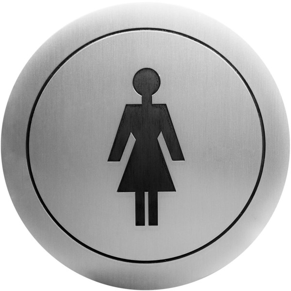 ASEO FEMENINO PLACA ADHESIVA INOX SATINADO