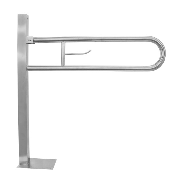 BARRA ABATIBLE COLUMNA  A SUELO INOX BLANCO 80 CM